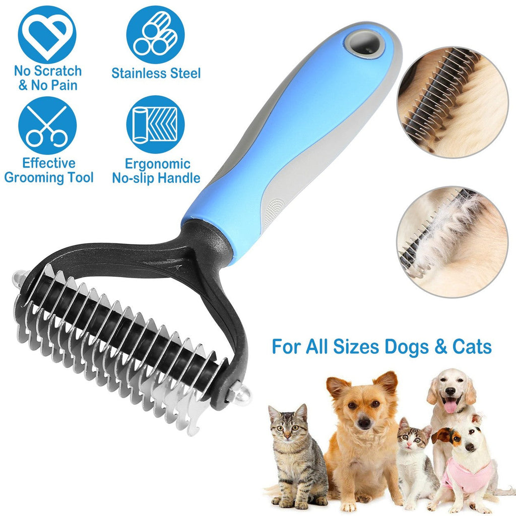 Brosse démêlante double face pour chien et chat - Démêlage en douceur et élimination en profondeur des nœuds