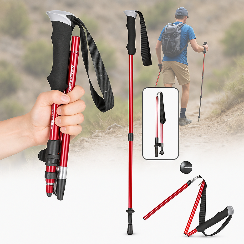 Lightweight Adjustable Folding Trekking Poles For Hiking