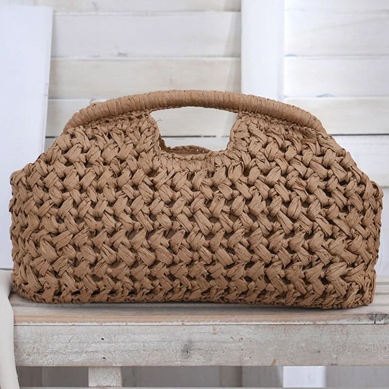 Borsa a tracolla in rafia intrecciata LUXEWEAVE — Leggera, perfetta per l’estate