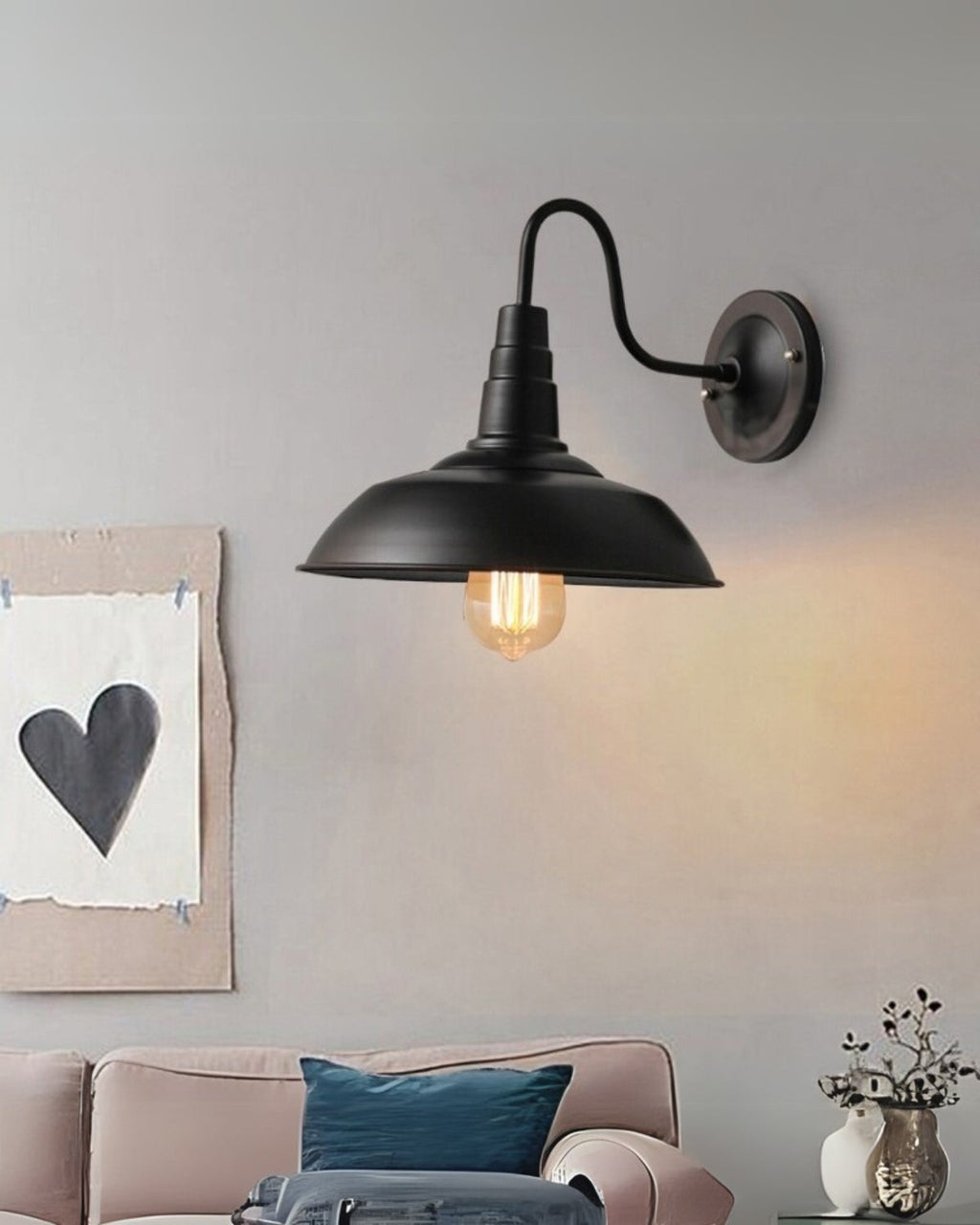 Modern Square Outdoor Wall Light With Minimalist Frame Black Brown Silver 24x23cm