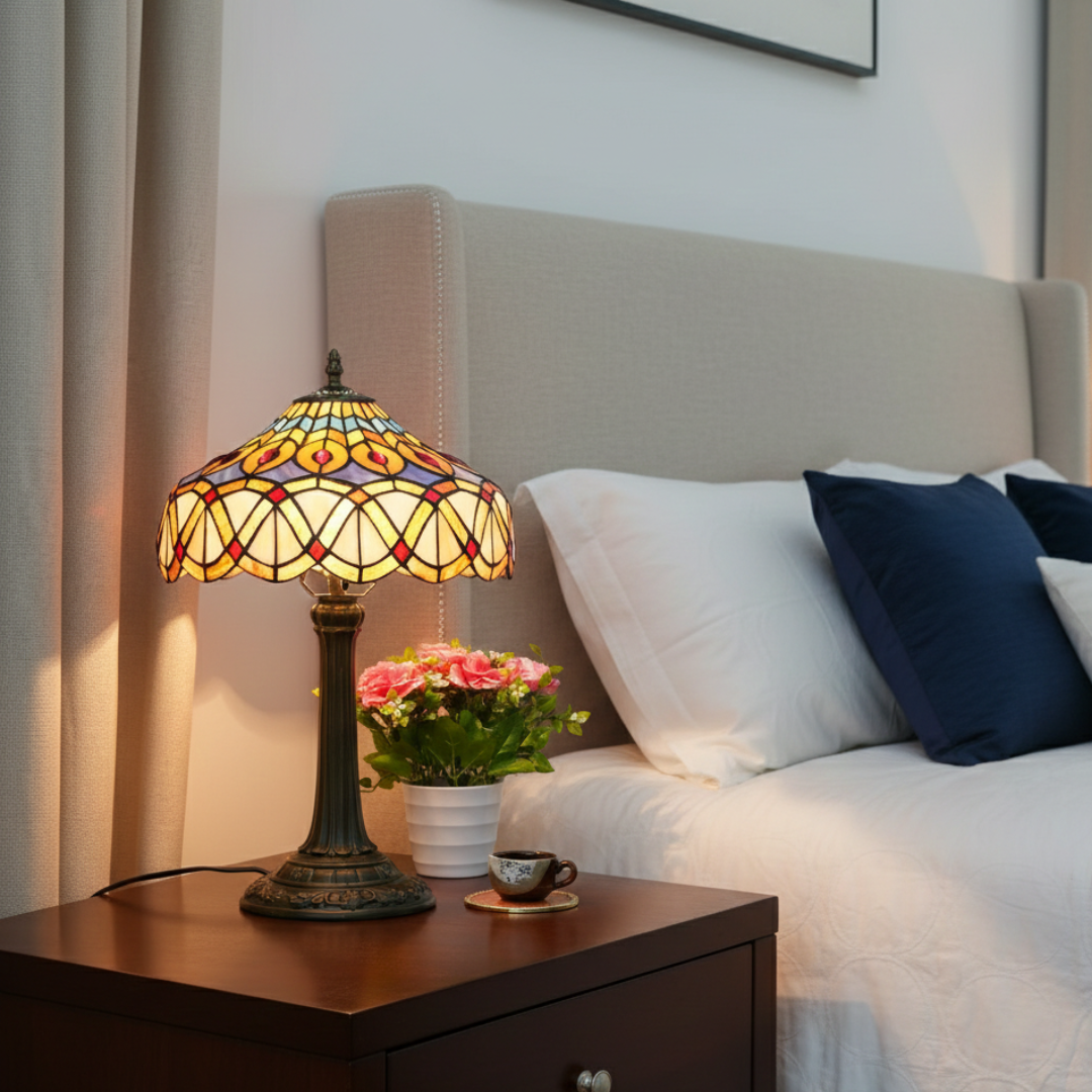 Timeless Vintage Stained Glass Table Lamp For Classic Home Lighting And Elegant Decor