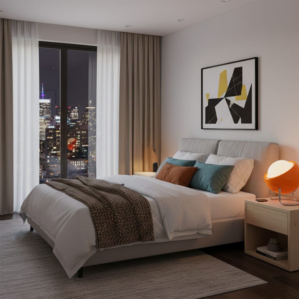 Elegant Table Lamp With Glass Shade For Indoor Use Suited For Living Rooms And Bedrooms Creating Cozy Ambience