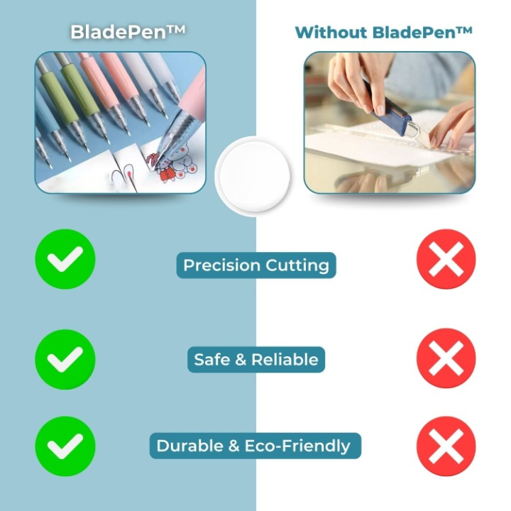 Lot de 6 porte-couteaux de précision — Lames rotatives à 360°, prise ergonomique type stylo