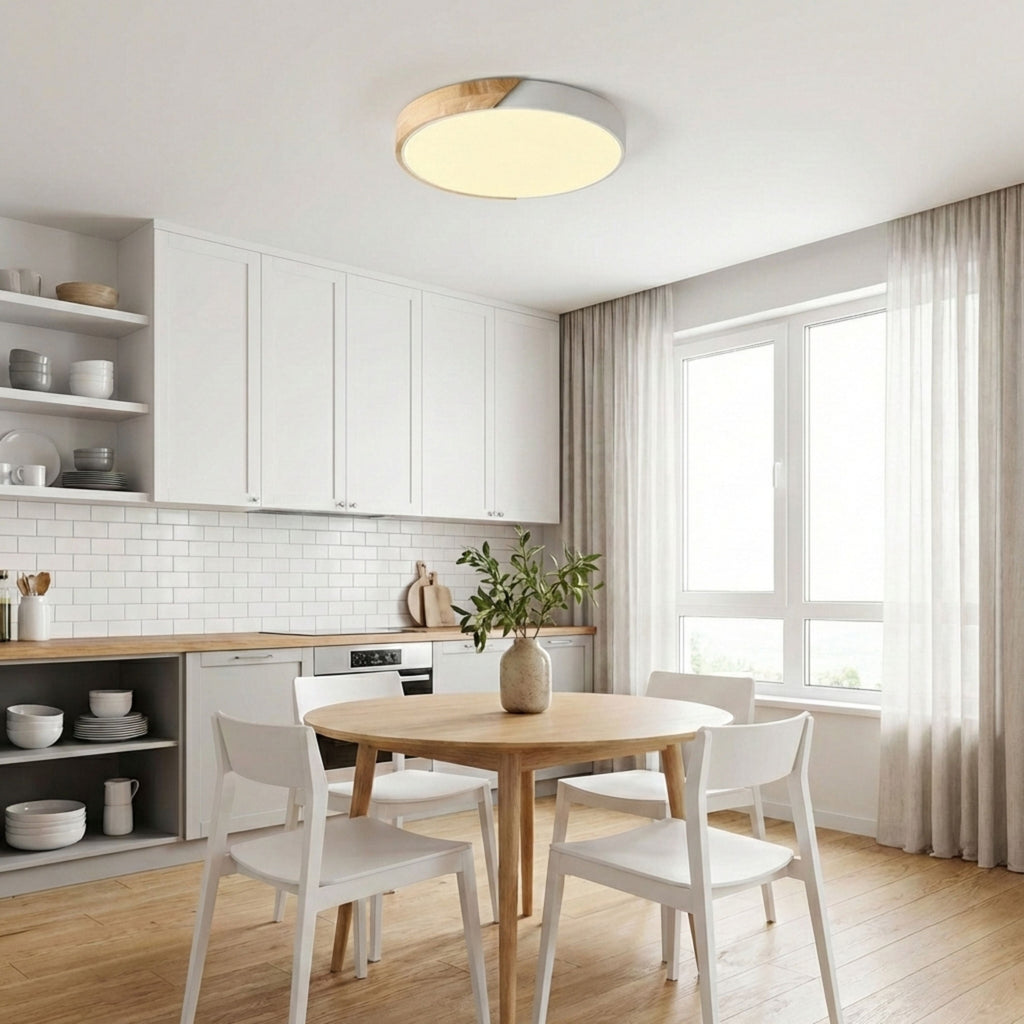 NovaLume Contemporary Round LED Ceiling Light With Flush Mount Fixture For Modern Interiors