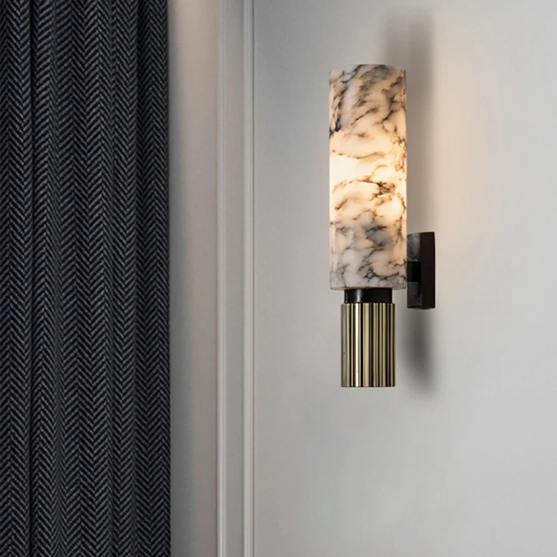 Dimmable Astra Wall Lamp In Marble Finish For Living Rooms And Entryways Modern Style Accent For Walls
