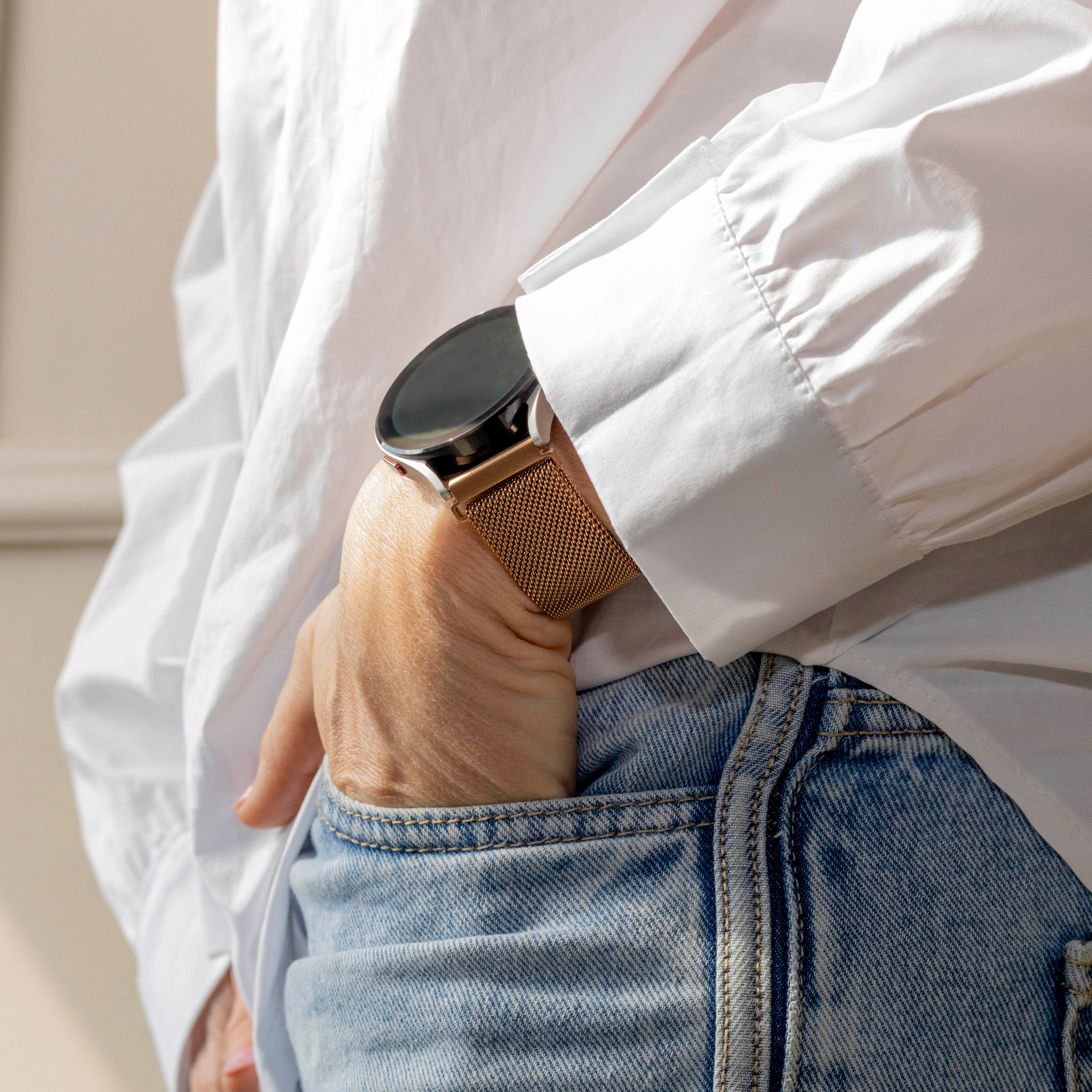 20mm Rose Gold Milanese Watch Strap — Quick Release