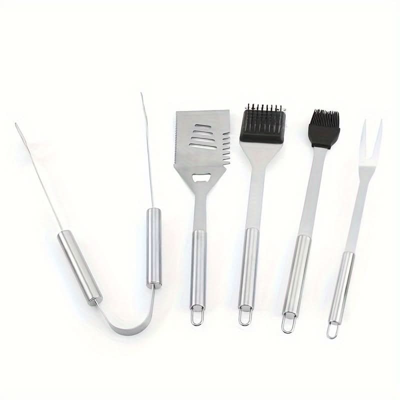 GRILLMASTER Set de ustensile pentru grătar — unelte din oțel inoxidabil și husă de transport