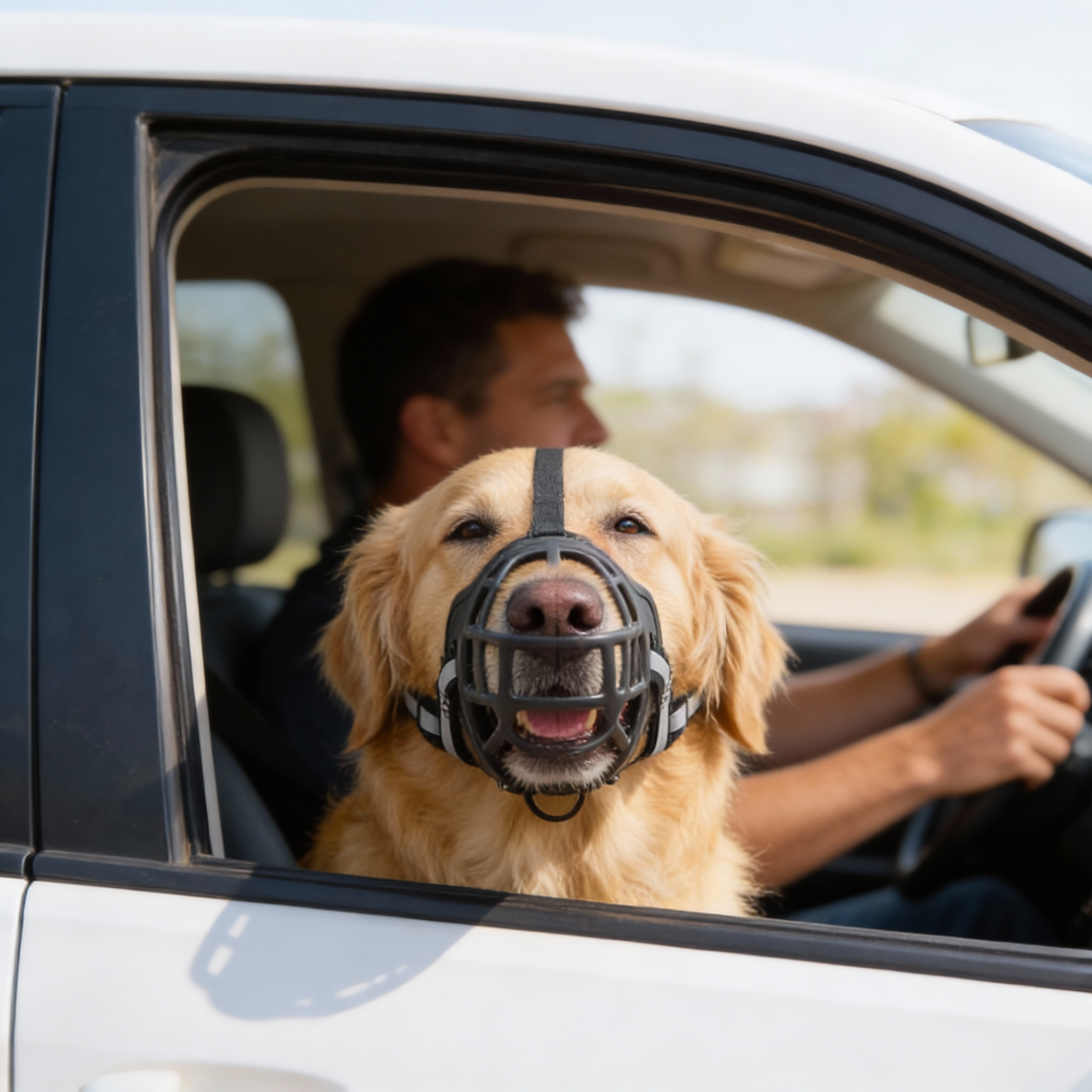 Adjustable Breathable Mesh Muzzle For Dogs With Secure Fit