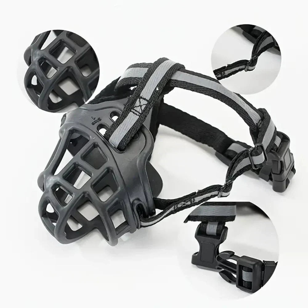 Adjustable Breathable Mesh Muzzle For Dogs With Secure Fit