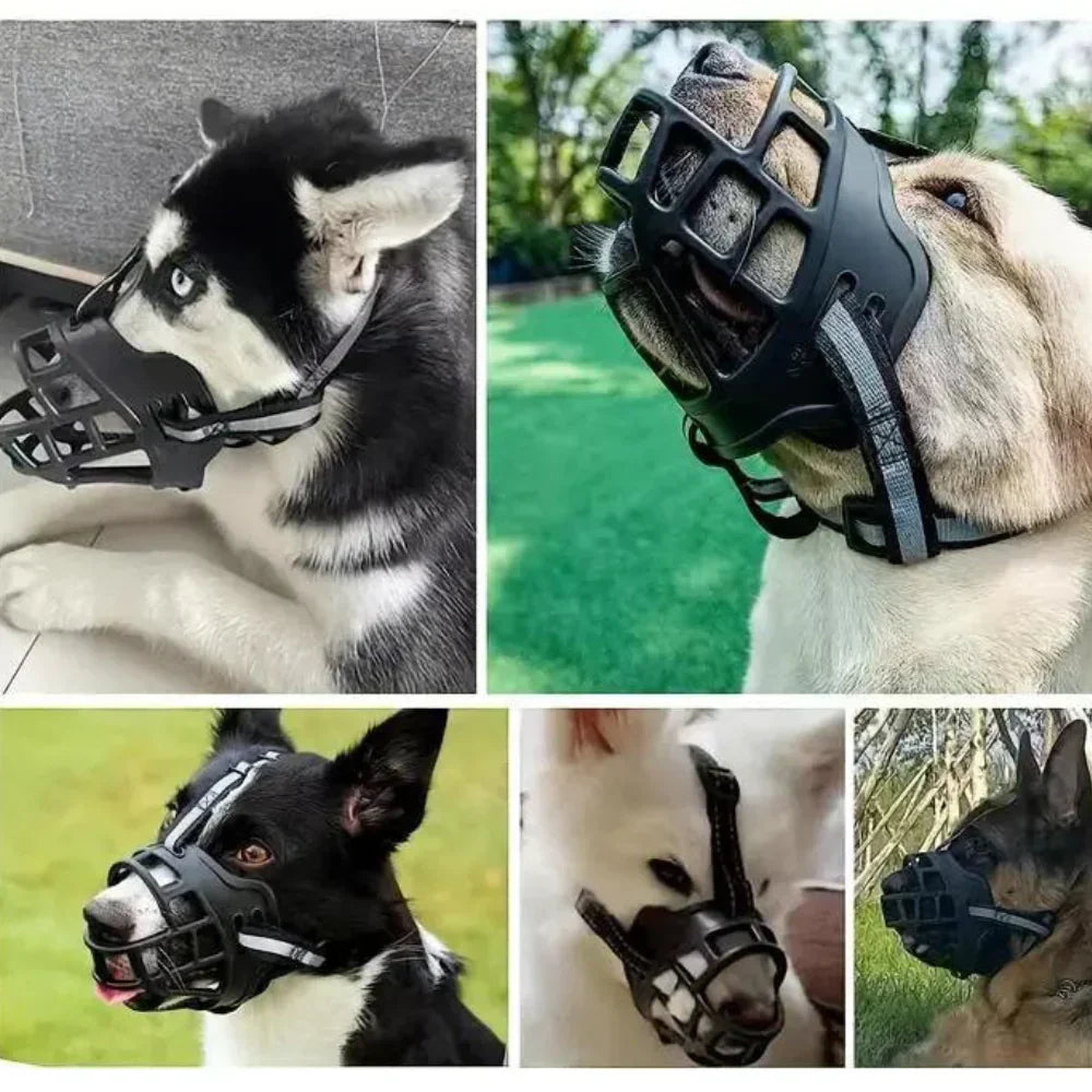 Adjustable Breathable Mesh Muzzle For Dogs With Secure Fit