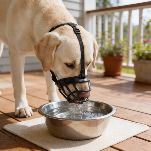 Adjustable Breathable Mesh Muzzle For Dogs With Secure Fit