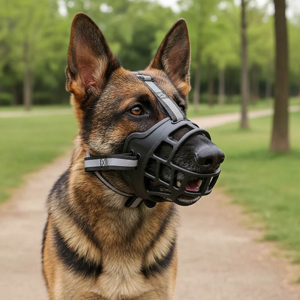 Adjustable Breathable Mesh Muzzle For Dogs With Secure Fit