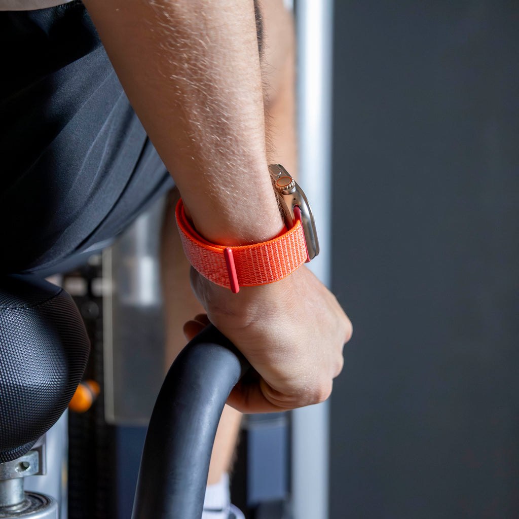 Orangefärgat vävt nylonarmband för Apple Watch