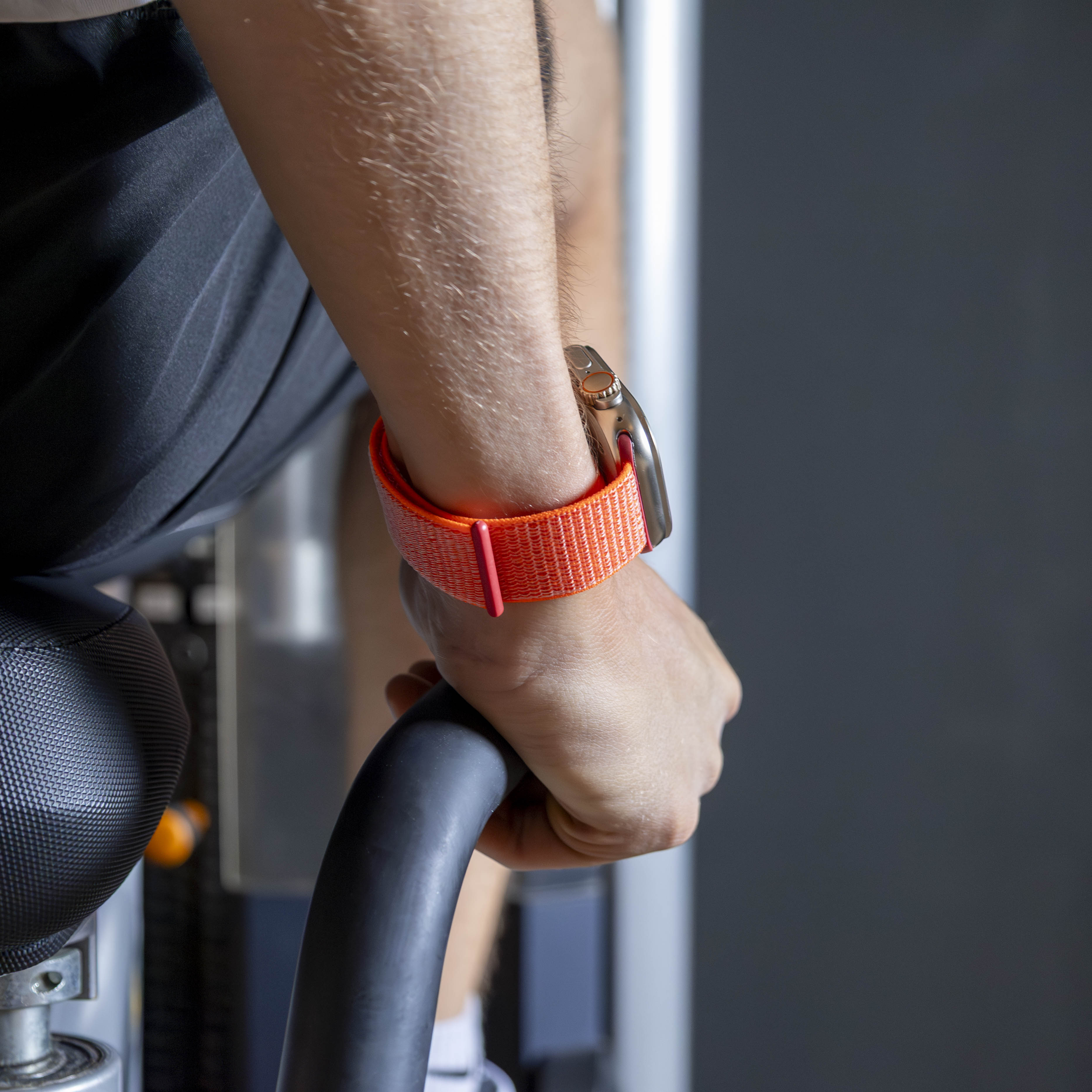 Orangefärgat vävt nylonarmband för Apple Watch