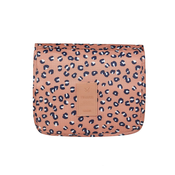 Travel Toiletry Case With Hanging Feature And Waterproof Exterior