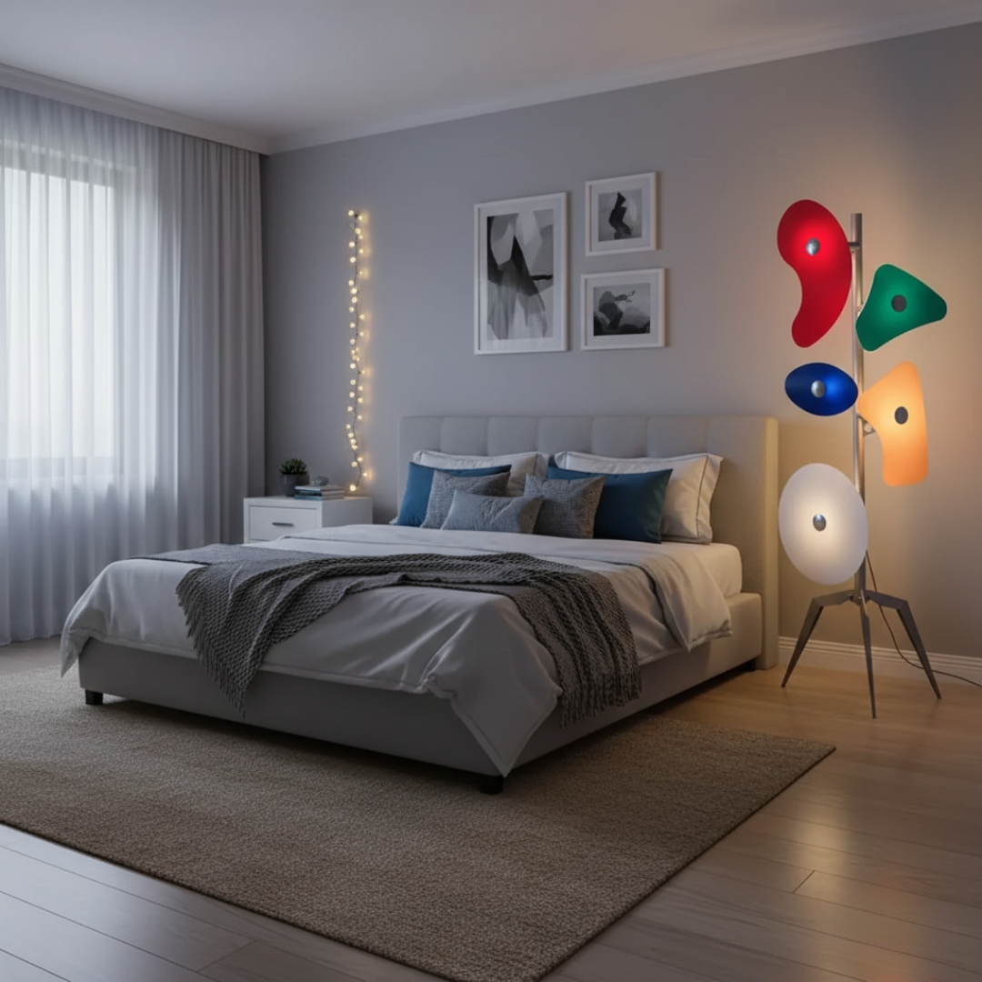 Ambient Colour Changing Floor Lamp With LED For Modern Living Rooms And Bedrooms