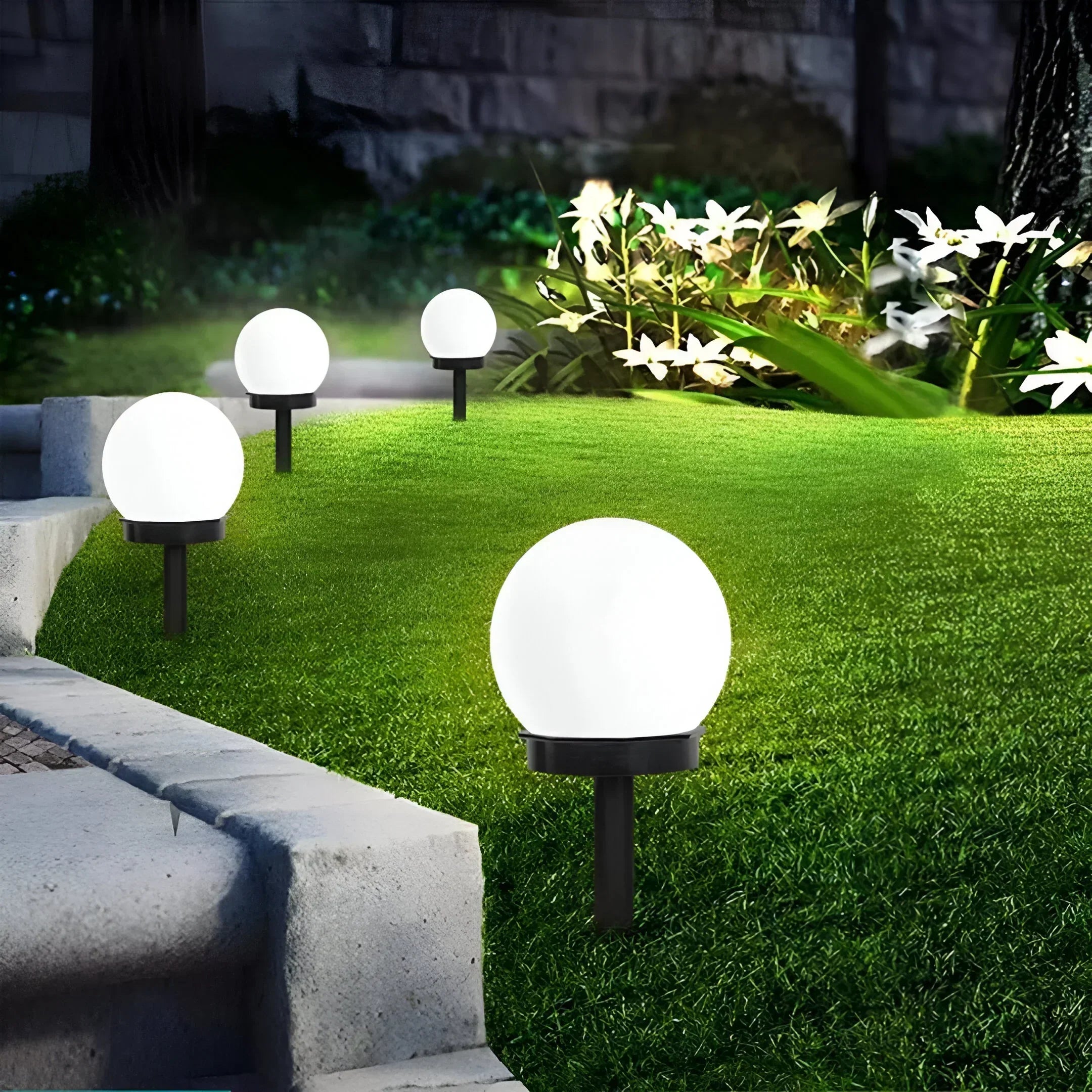 LumiGlobe 3-Pack Waterproof Solar Path Lights For Outdoor Paths And Garden Edges
