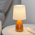 Asterra Pink Glass Base Desk Lamp With Dimmable Light And USB Port For Home Office And Study