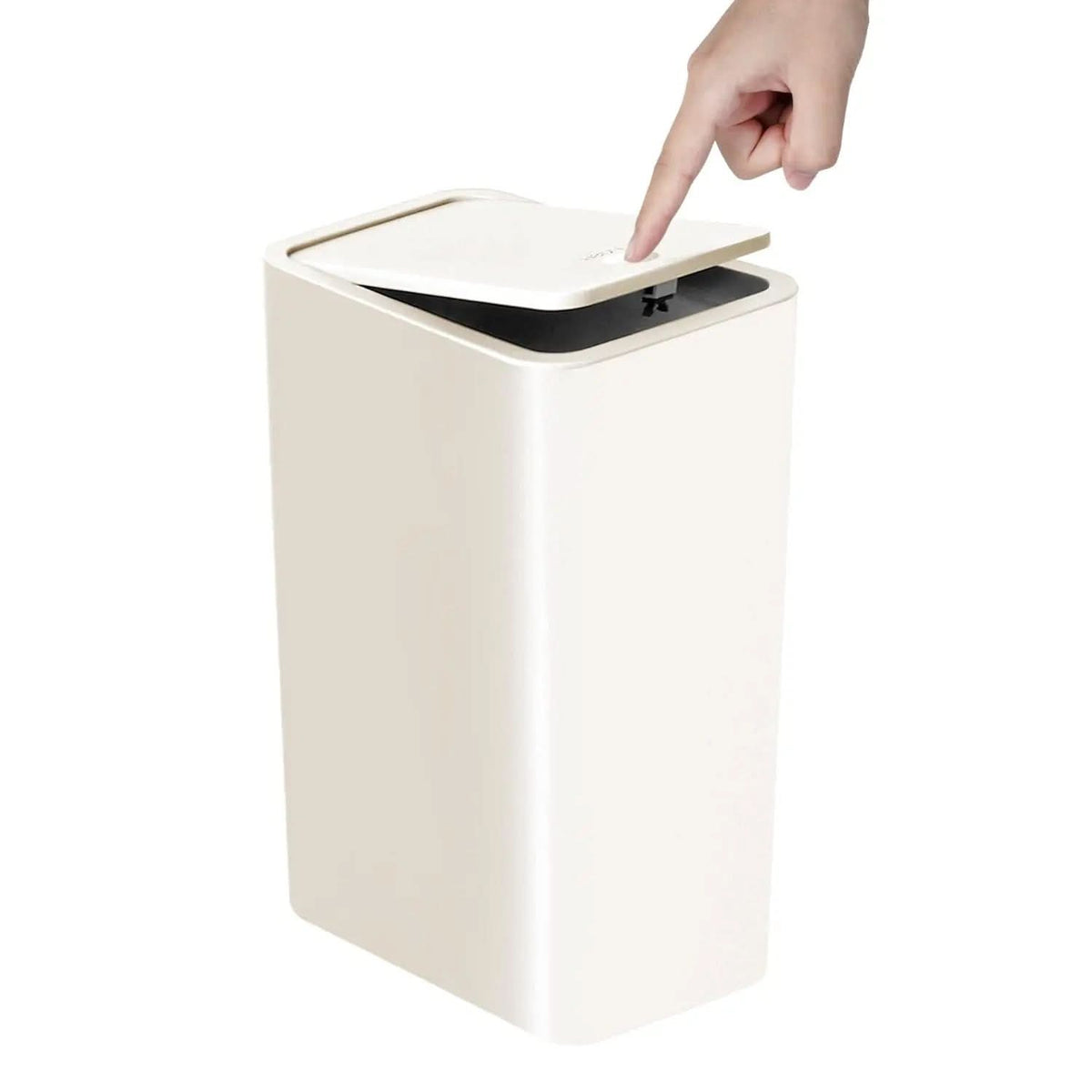 PRESSLUX 10L Slim Trash Can — Press-Top Lid, Space-Saving Design