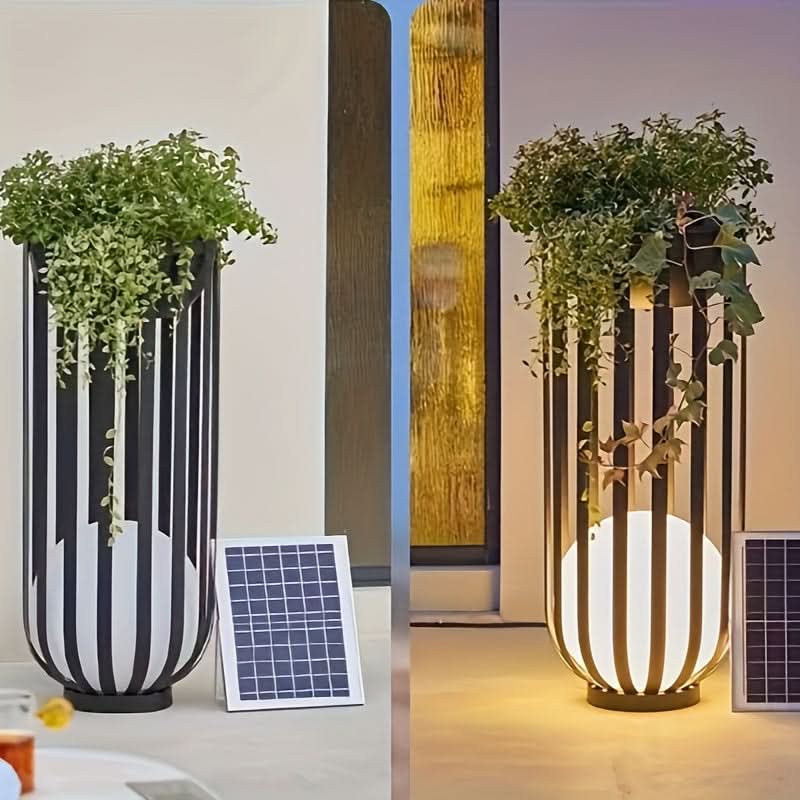 Aurevia SolarGlow trädgårdslampa för utomhusbruk — solcellsdriven färgskiftande belysning med fjärrkontroll