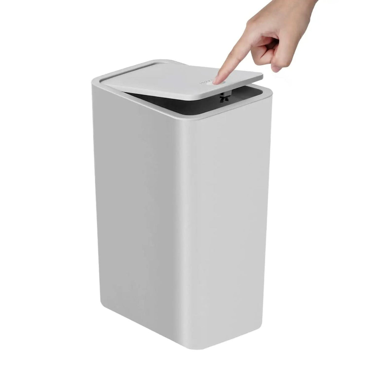 PRESSLUX 10L Slim Trash Can — Press-Top Lid, Space-Saving Design