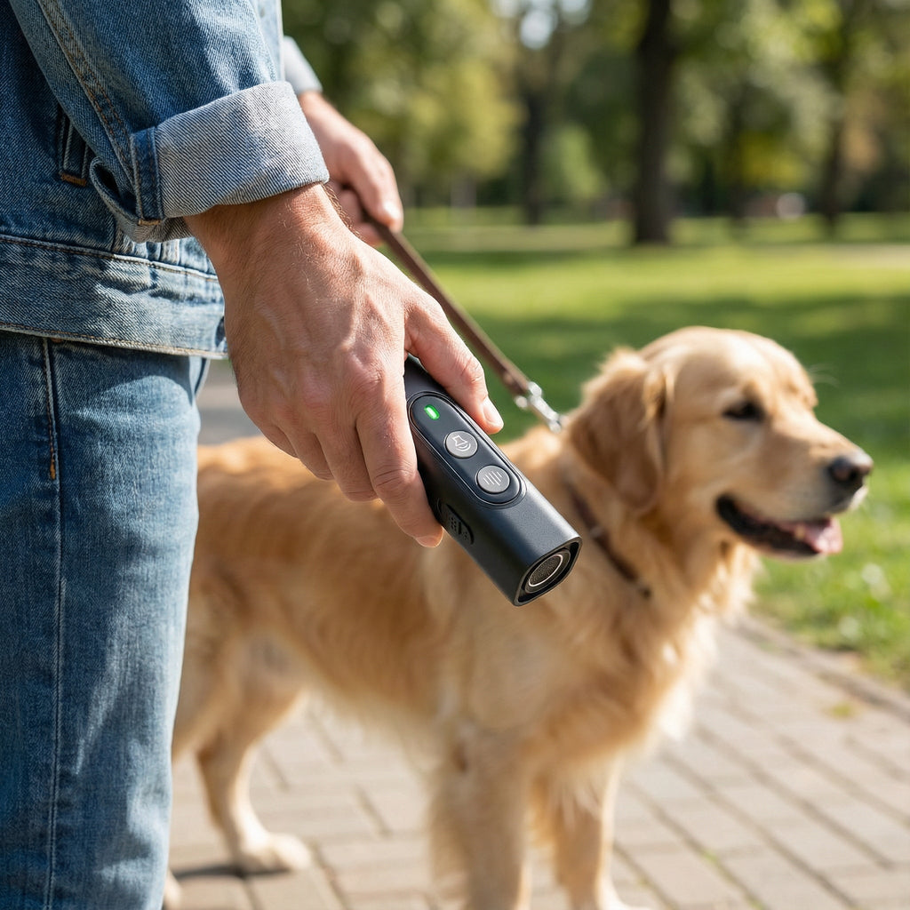 Rechargeable Ultrasonic Dog Training Device Hands Free Inaudible Signals Compact Portable