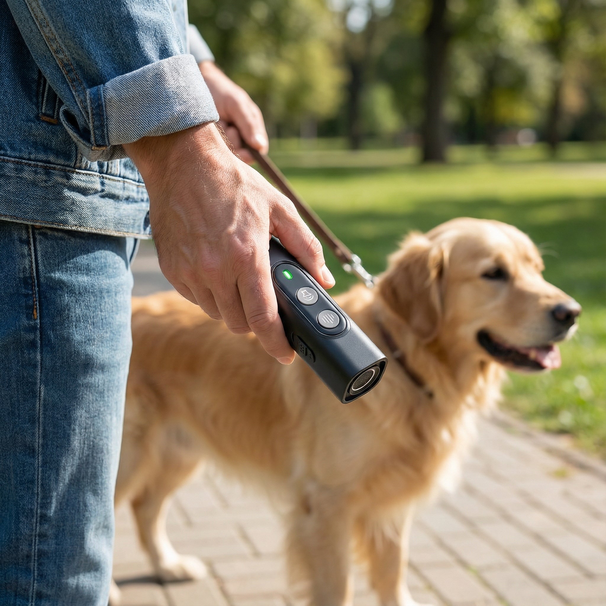 Rechargeable Ultrasonic Dog Training Device Hands Free Inaudible Signals Compact Portable