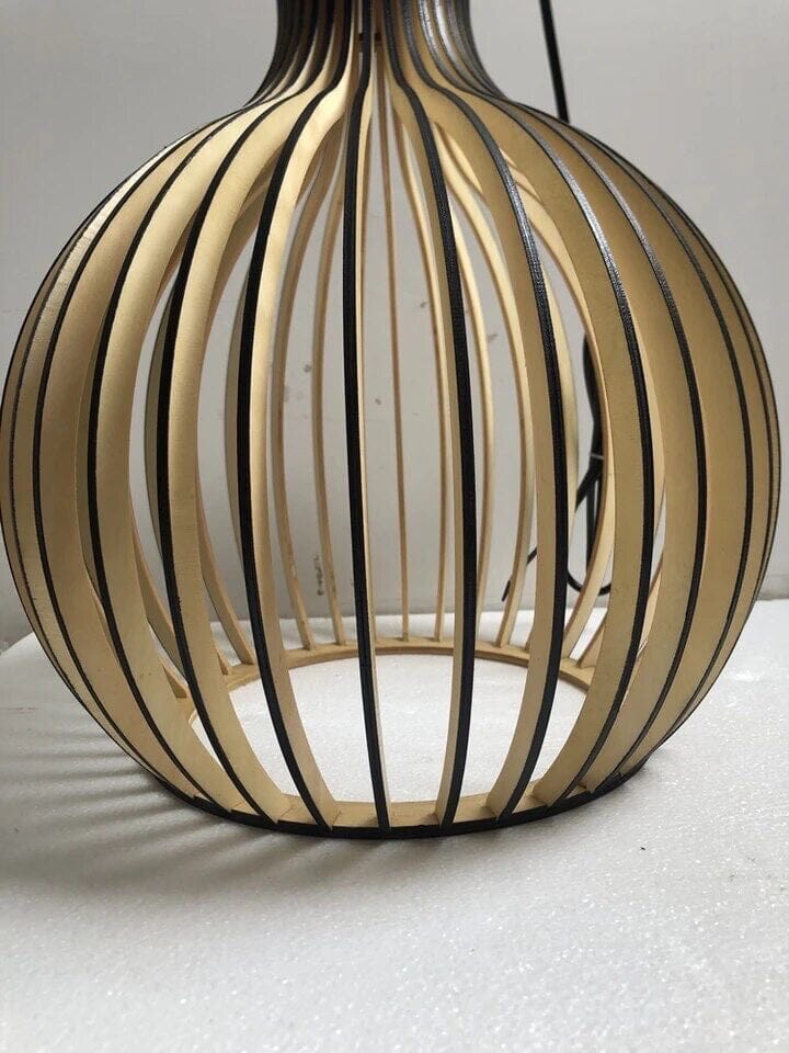 Nordhaven Rustic Light Pendant In Wooden Cage Ceiling Fixture With Adjustable Cord