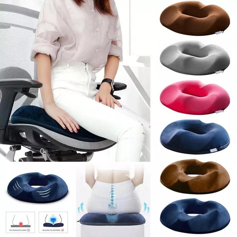 Donut Memory Foam Seat Cushion With Center Opening For Pressure Relief