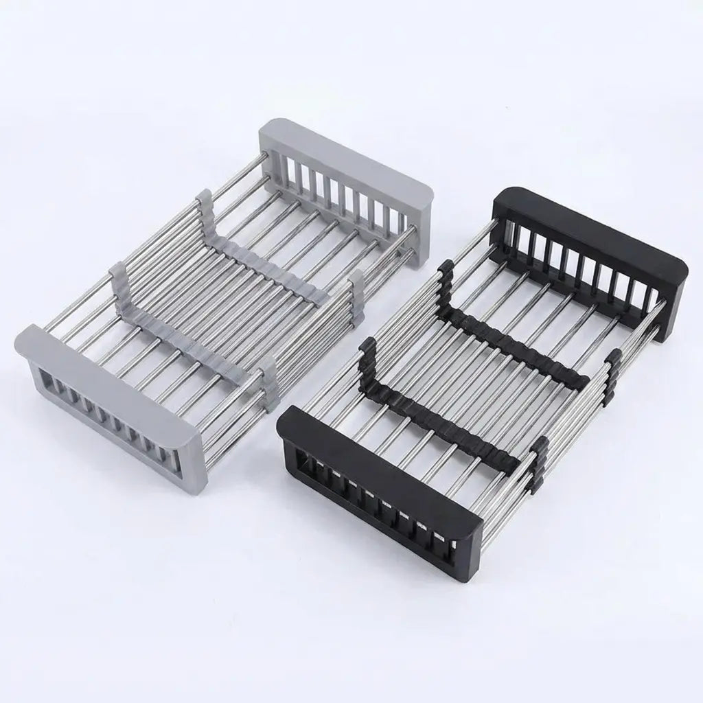 Stainless Steel Extendable Sink Draining Rack For Dishes And Produce
