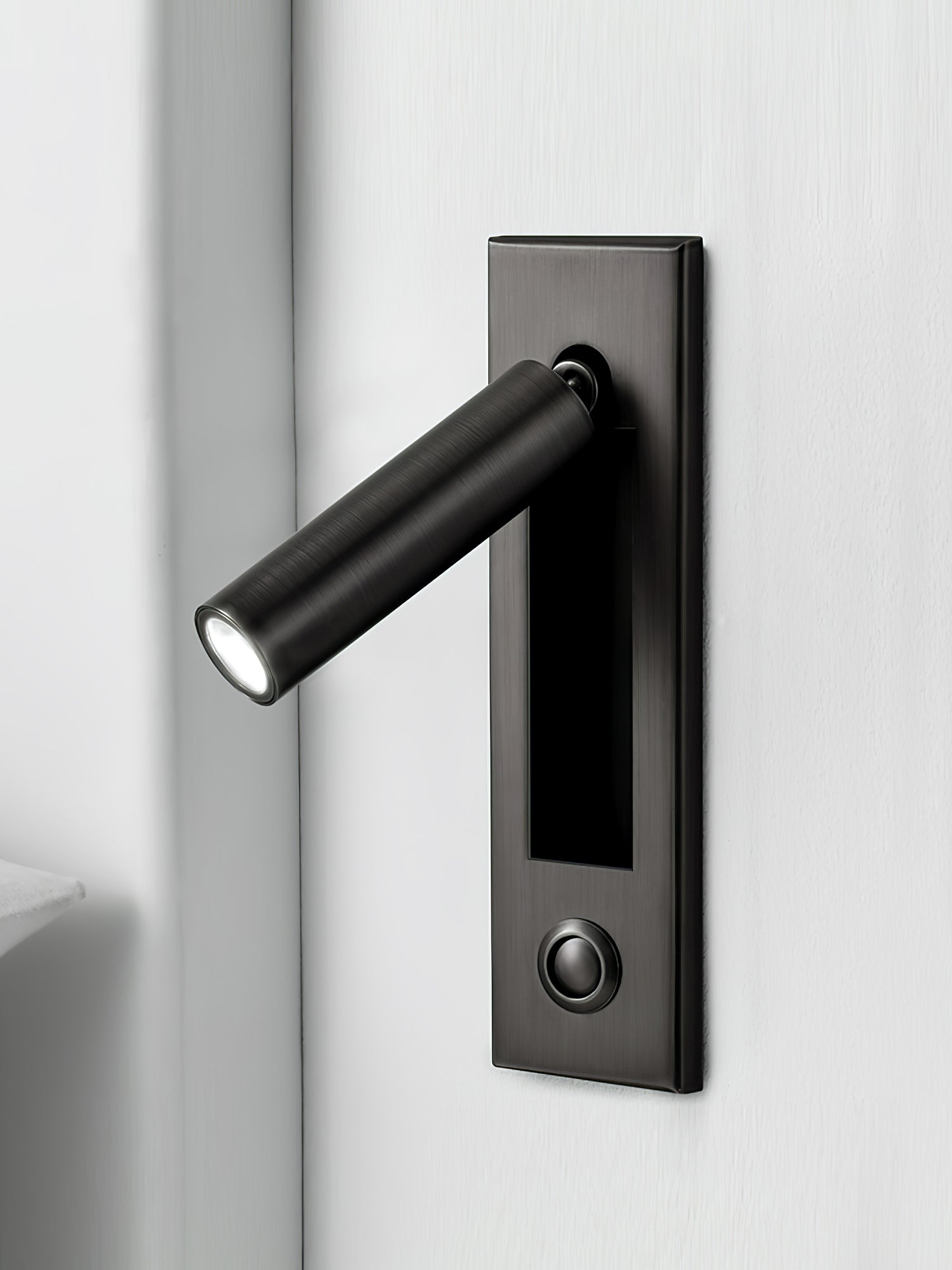 LED Wall Reading Lamp With Matte Black Copper Finish, 3 Color Options, Rotatable Arm