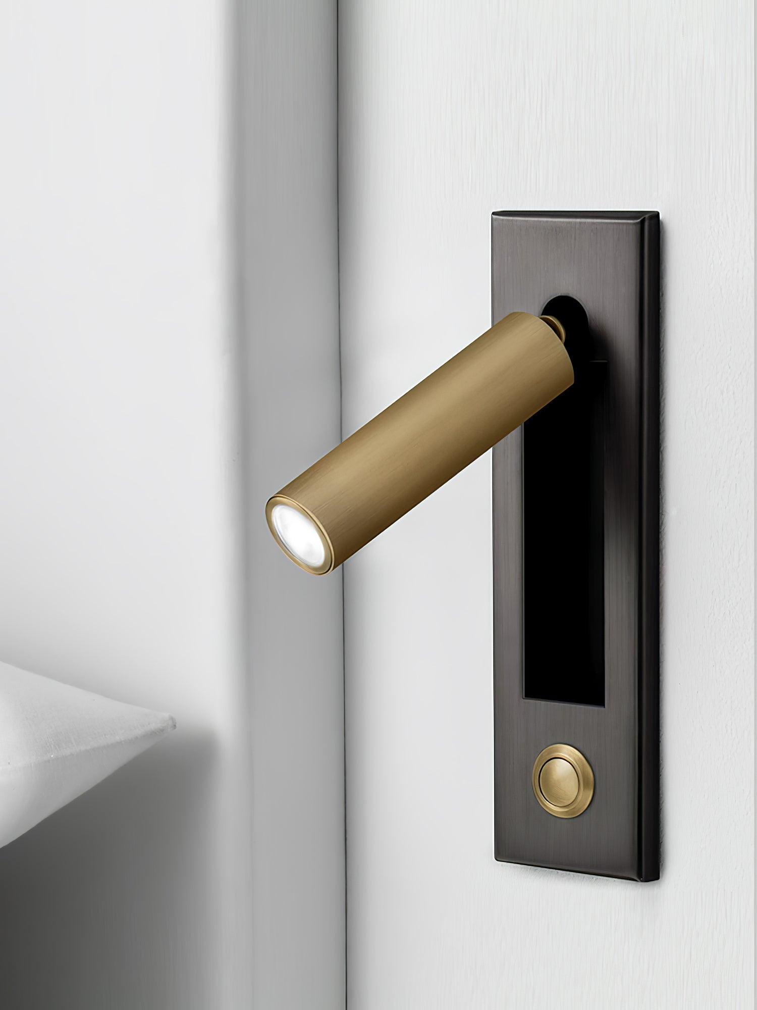 LED Wall Reading Lamp With Matte Black Copper Finish, 3 Color Options, Rotatable Arm