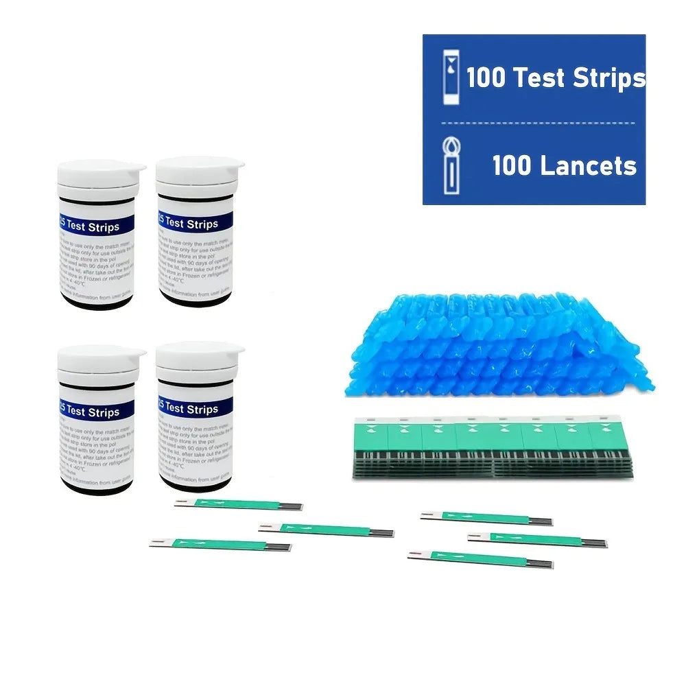 Portable Glucose Meter Kit — 50 Test Strips, Sterile Lancets, Lightweight Design