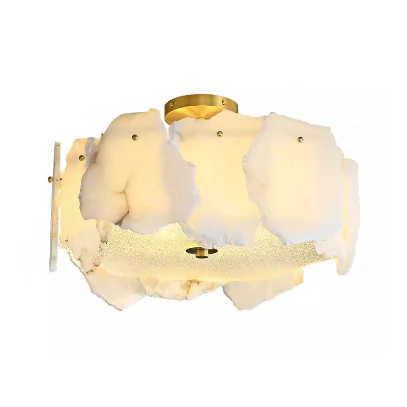 LumaAura Contemporary Low Profile Ceiling Light Brass Base For Modern Living Spaces