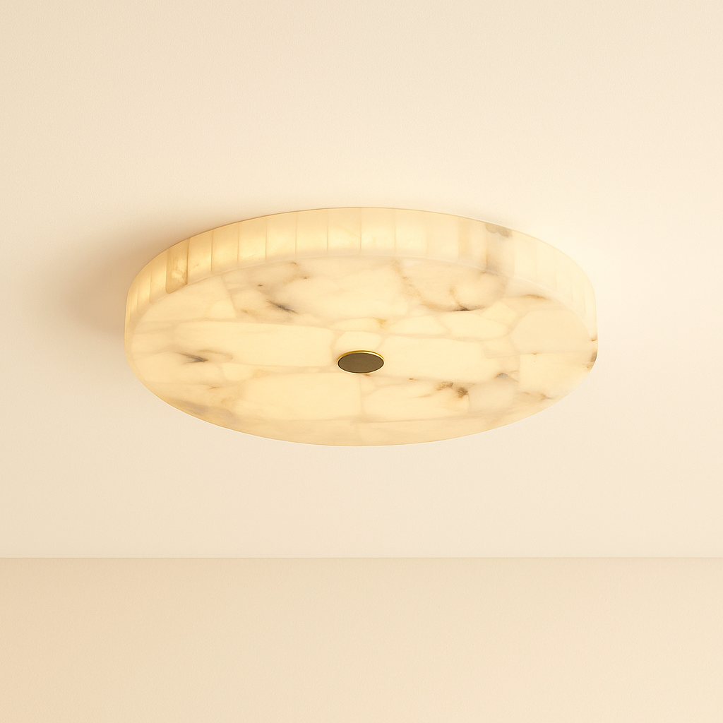 IvoryLumen Elegant Copper Accents Modern Flush Mount And Ceiling Light Fixture For Home Decor