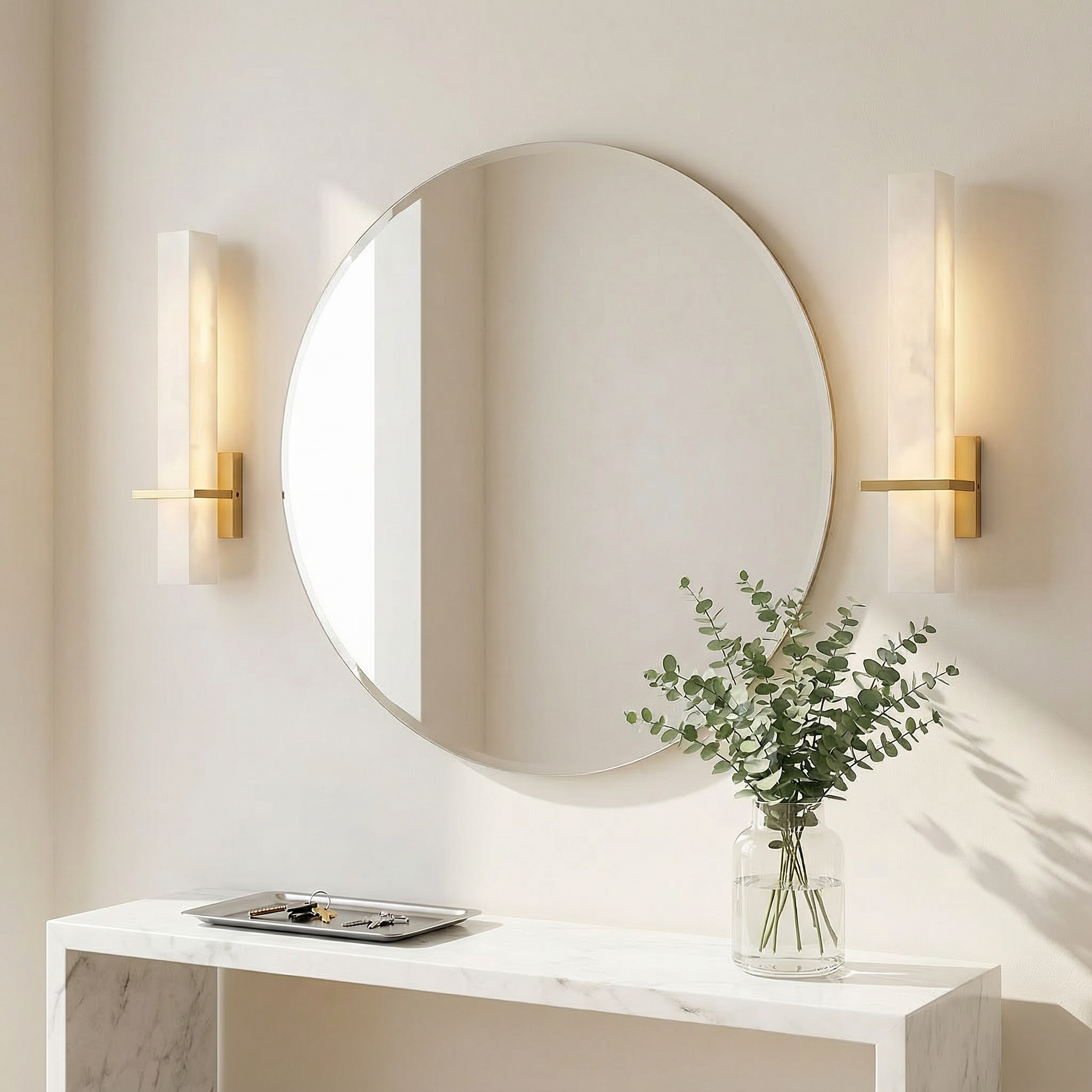 AuroraStone Copper-Accented Modern Wall Sconce For Ambient Home Lighting And Hallway Ambience