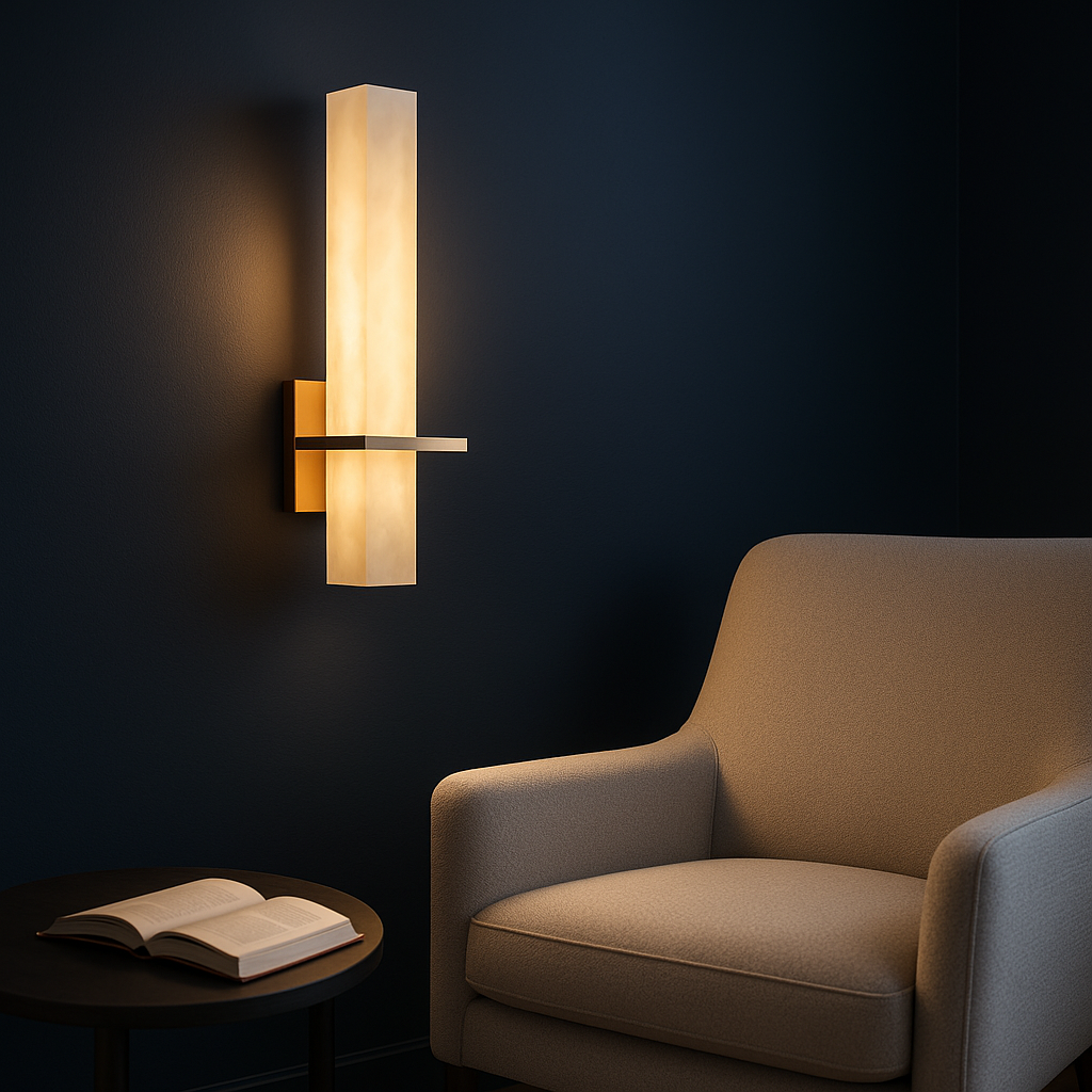 AuroraStone Copper-Accented Modern Wall Sconce For Ambient Home Lighting And Hallway Ambience