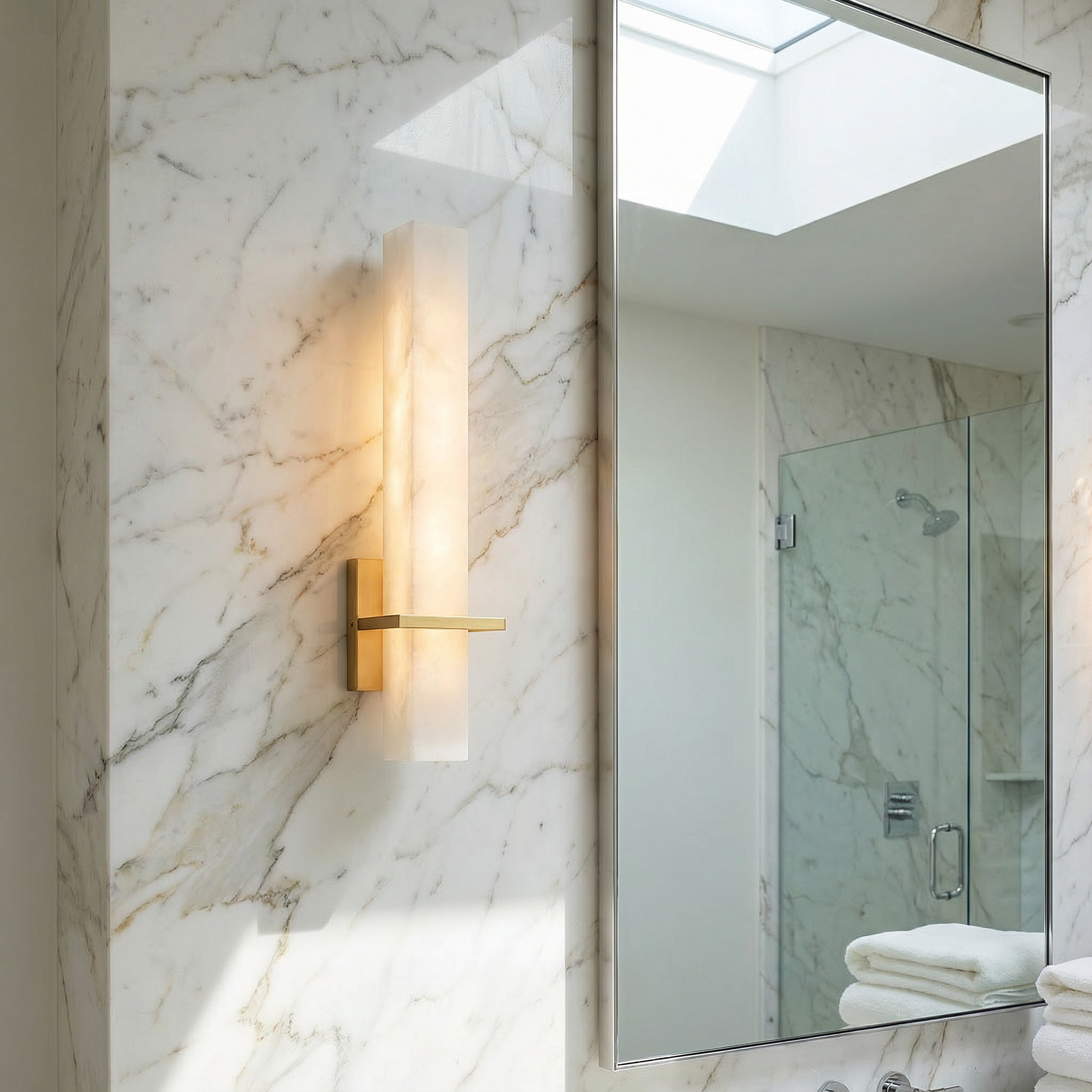 AuroraStone Copper-Accented Modern Wall Sconce For Ambient Home Lighting And Hallway Ambience