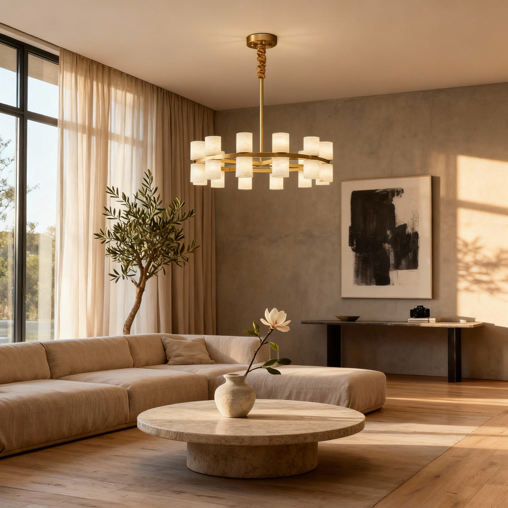 LumenSphere Brass Pendant Light Fixture For Kitchen Area With Modern Elegant Style And Simple Shine