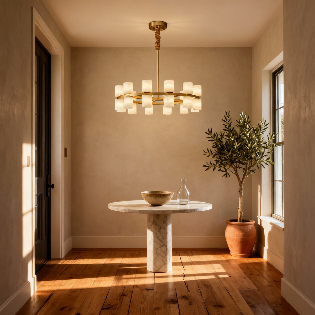 LumenSphere Brass Pendant Light Fixture For Kitchen Area With Modern Elegant Style And Simple Shine