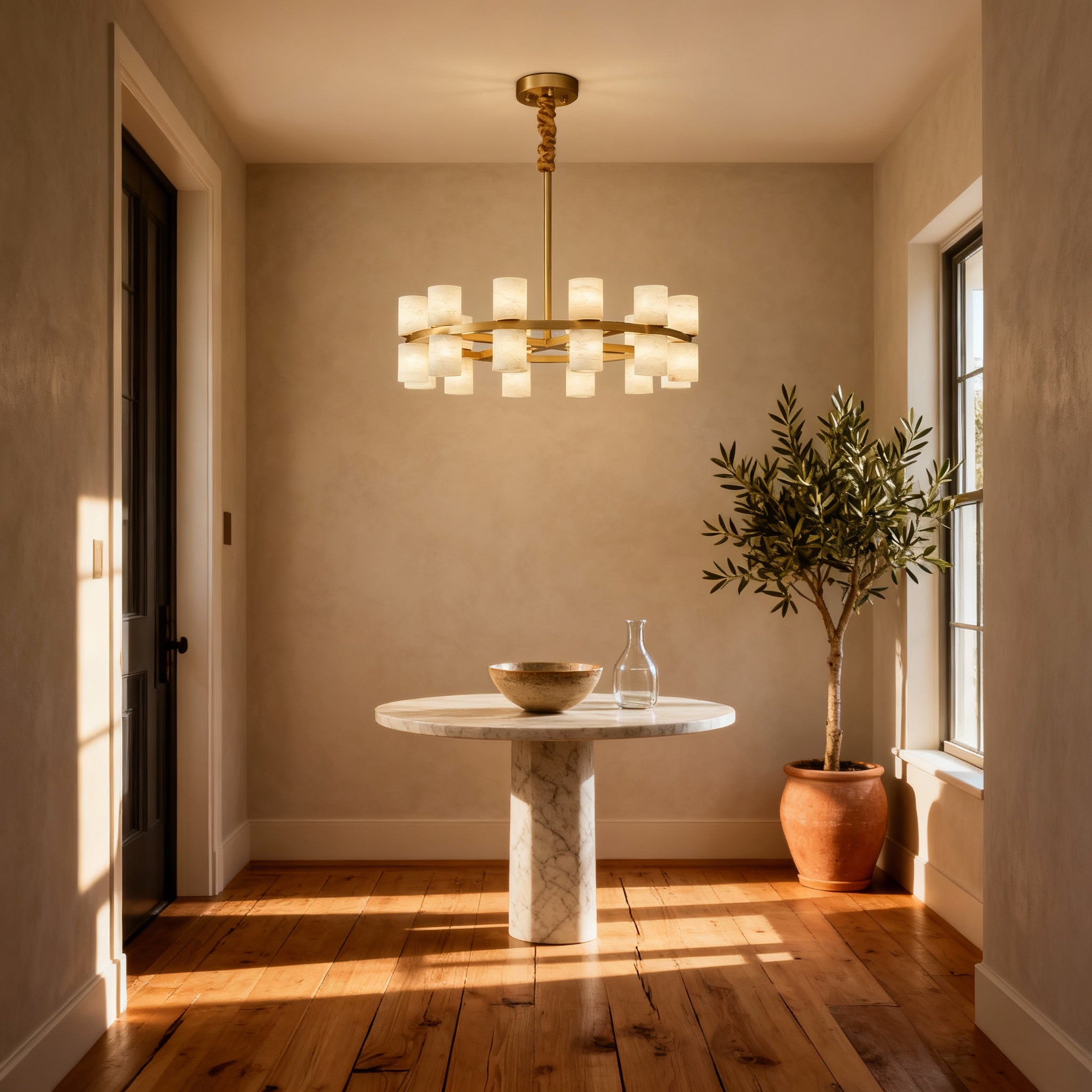 LumenSphere Brass Pendant Light Fixture For Kitchen Area With Modern Elegant Style And Simple Shine