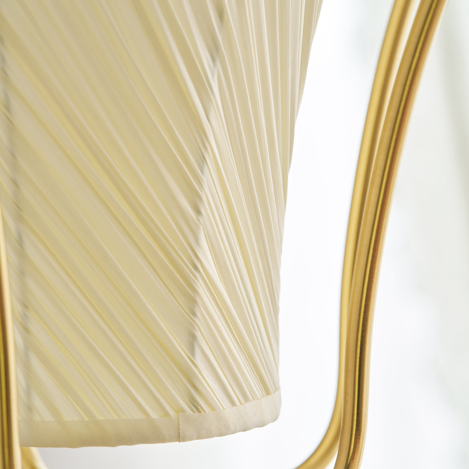 Vintage Brass Finish Lantern Pendant With Pleated Fabric Shade