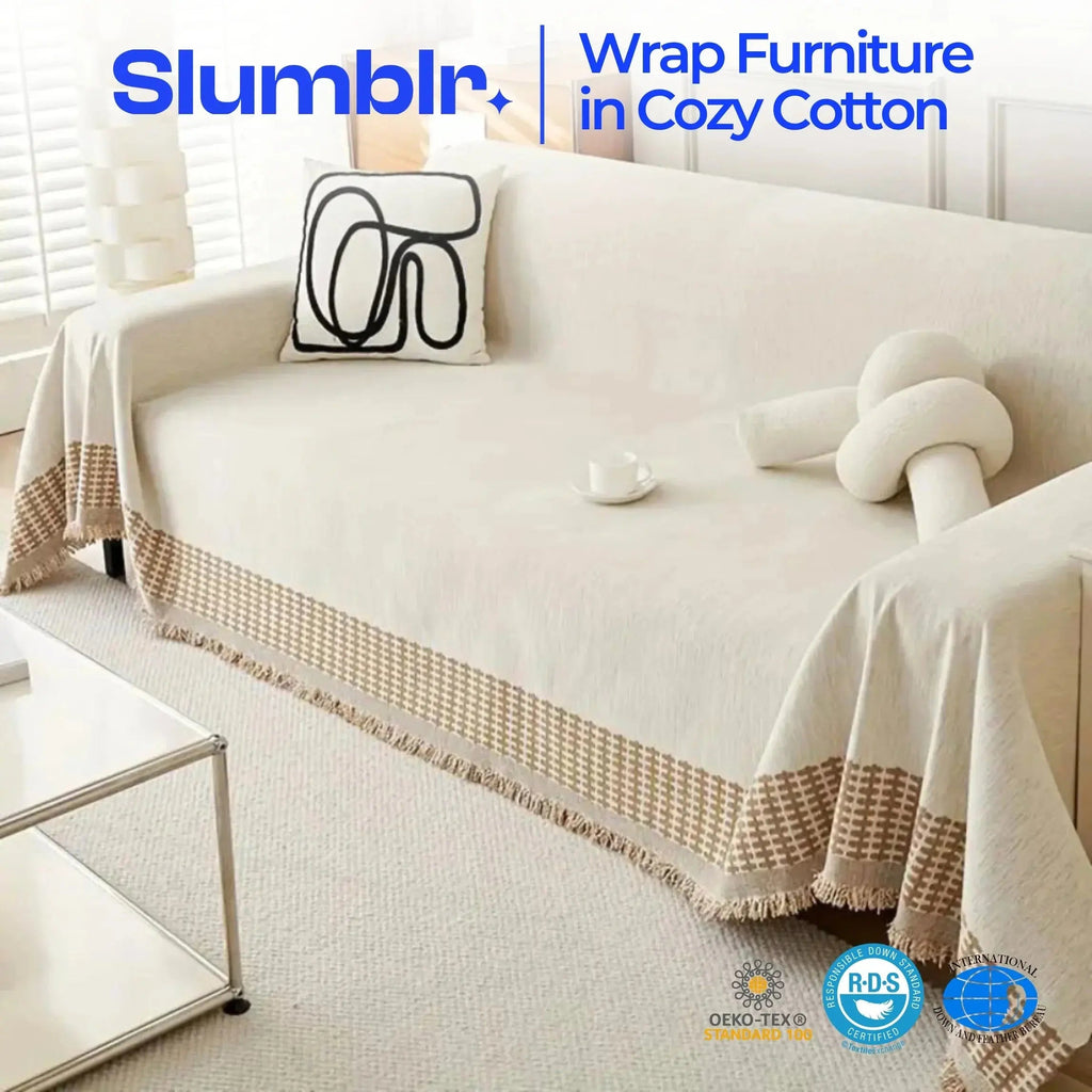 Full Coverage Sofa Slipcover — Year-Round Secure Fit & Protection