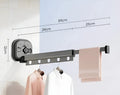 Aluminum Wall Mounted Clothes Rack Extendable Foldable No Drilling