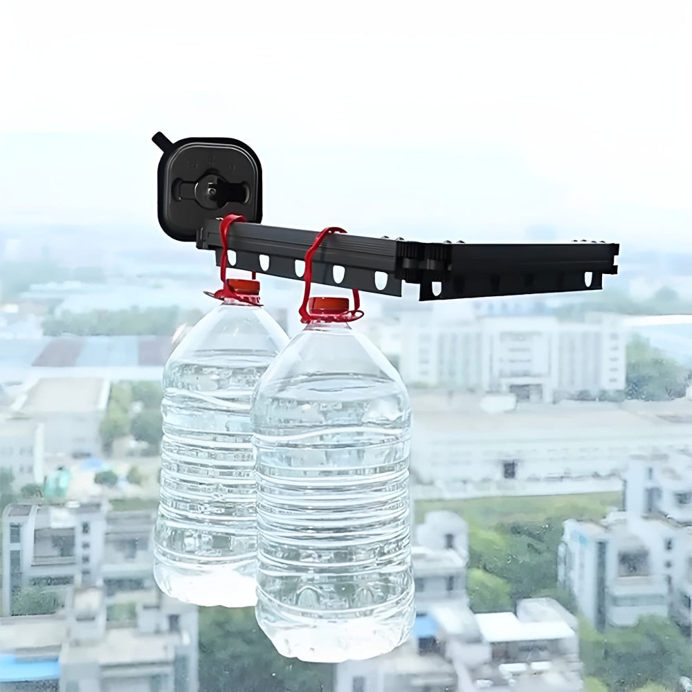 Aluminum Wall Mounted Clothes Rack Extendable Foldable No Drilling