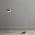 Floor Lamp With Adjustable Telescoping Arm And Tiltable Head In Black Chrome Or White