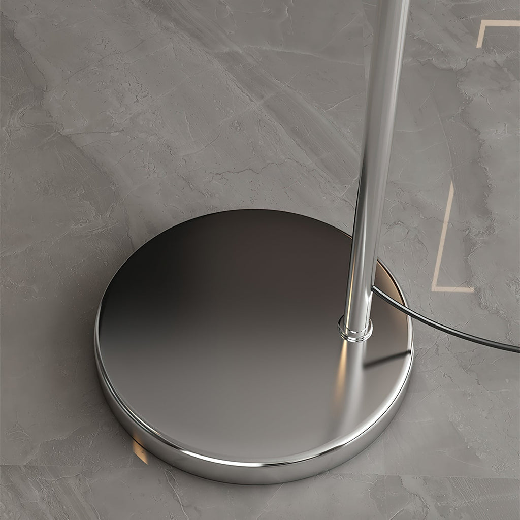Floor Lamp With Adjustable Telescoping Arm And Tiltable Head In Black Chrome Or White