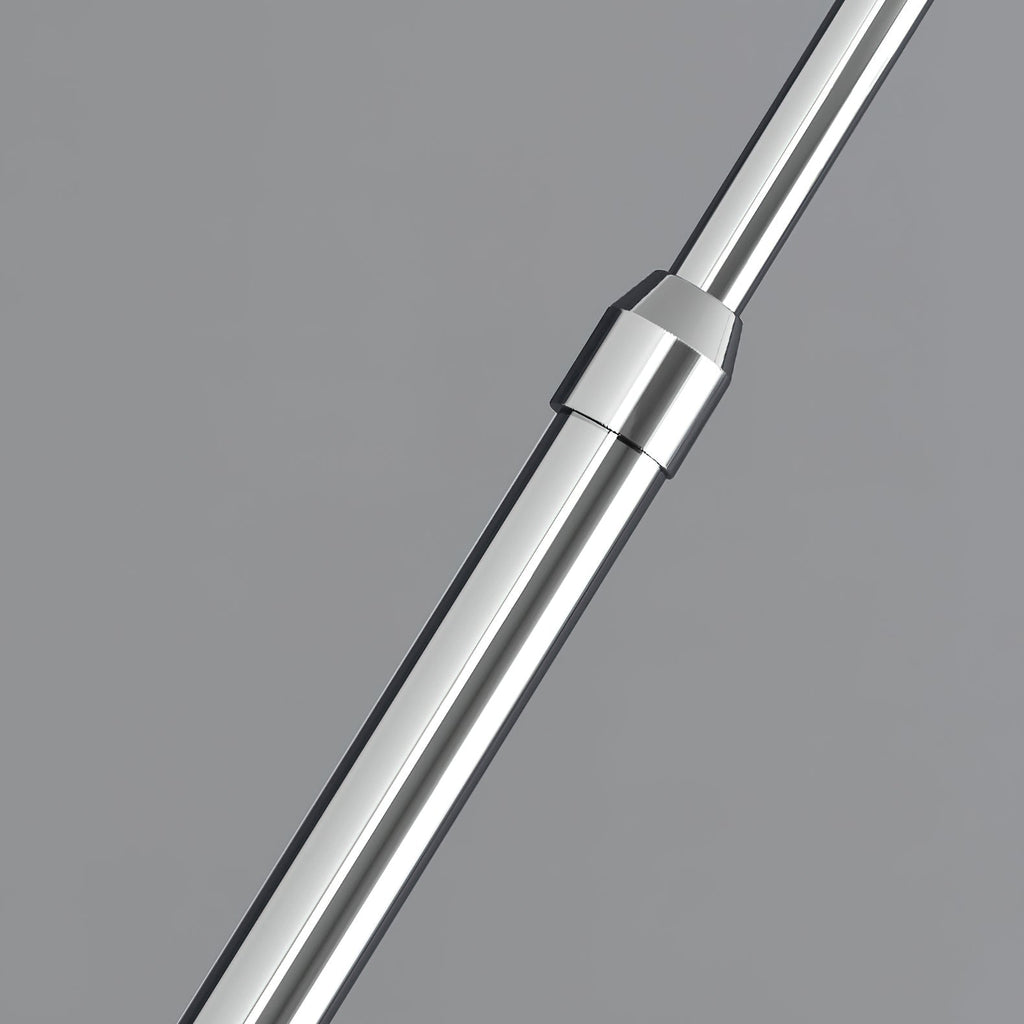 Floor Lamp With Adjustable Telescoping Arm And Tiltable Head In Black Chrome Or White