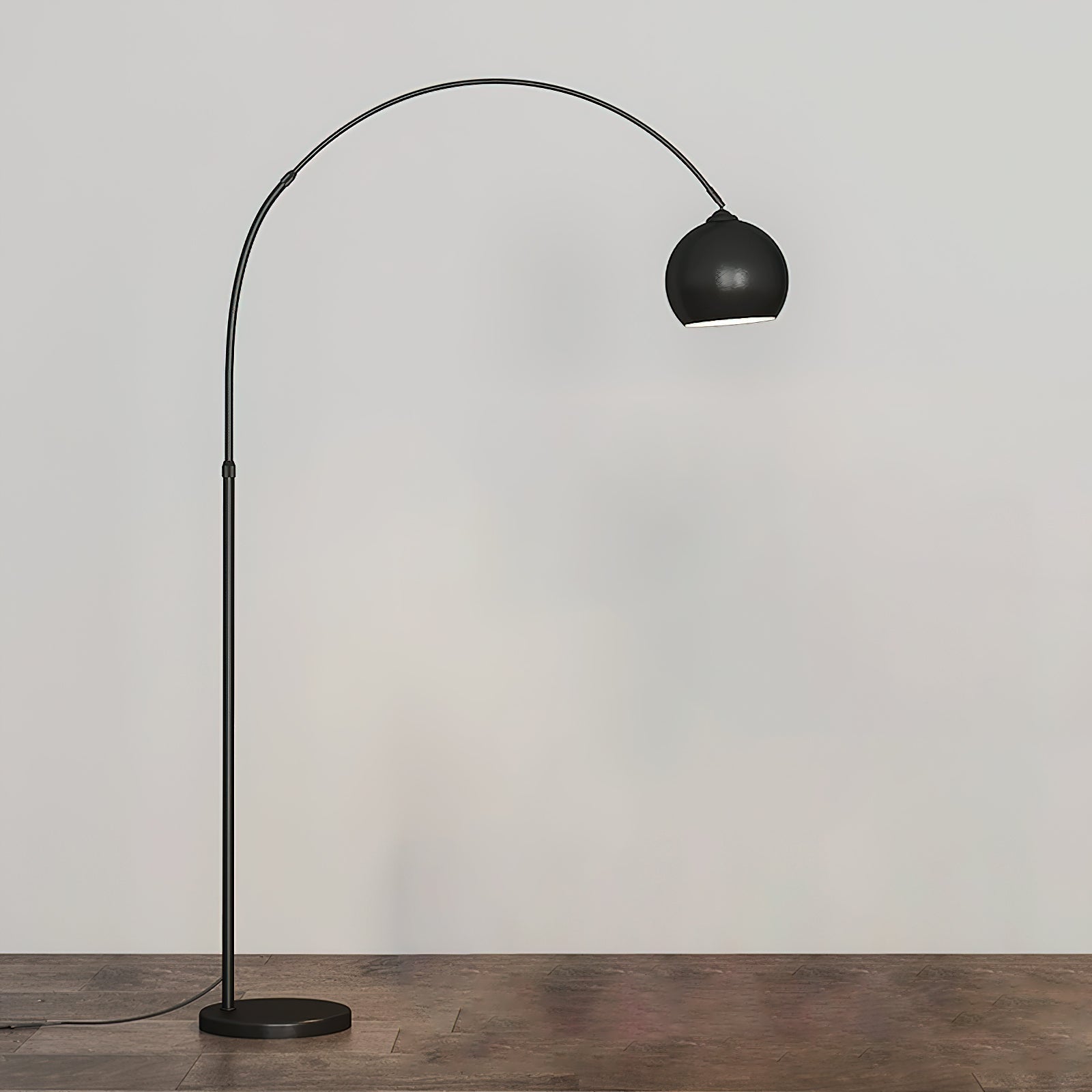 Floor Lamp With Adjustable Telescoping Arm And Tiltable Head In Black Chrome Or White