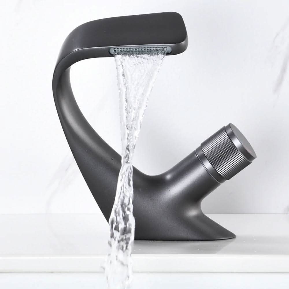 AquaCascade - Modern Brass Basin Mixer with Waterfall Spout for Bathrooms 2